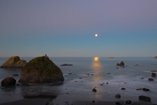 "Moon Set Over Trinity Bay I"